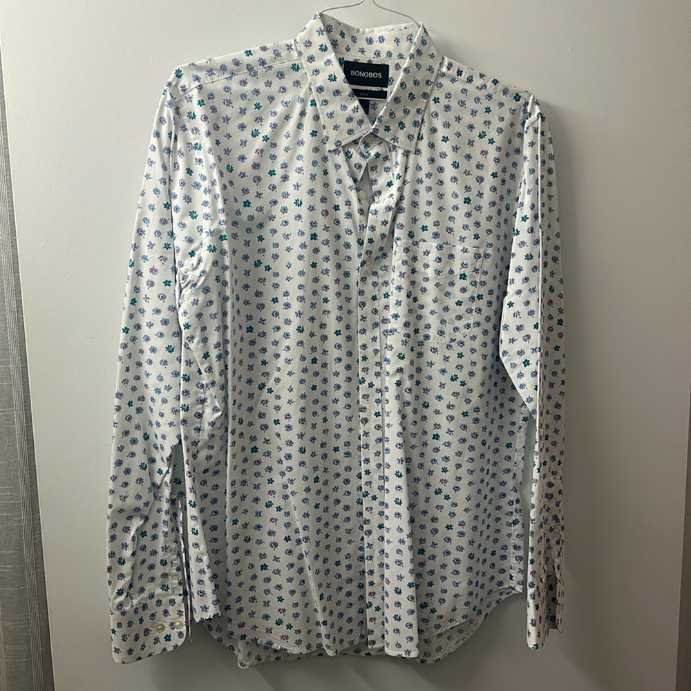 Bonobos Tech Button Down Shirt, Tropical Print